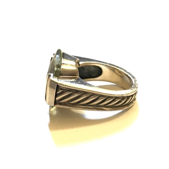 David Yurman Wheaton 925 Sterling Silver Ring Womens 6 Pave Diamonds Prasiolite - Picture 6 of 15